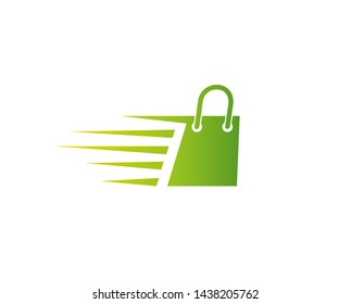 Creative Abstract Fast Bag Shop Logo Design Vector Symbol Illustration