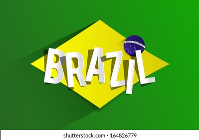 Creative Abstract Flag of Brazil Background