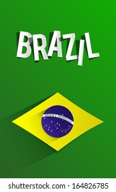 Creative Abstract Flag of Brazil Background