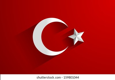Turkish flag wallpaper Royalty Free Stock SVG Vector and Clip Art