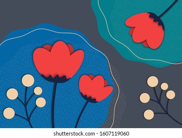 Creative abstract floral background. A fresh design idea with a bright element to attract attention to your advertising. Vector illustration