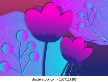 Creative abstract floral background. A fresh design idea with a bright element to attract attention to your advertising. Vector illustration