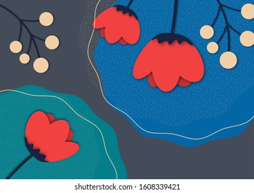 Creative abstract floral background. A fresh design idea with a bright element to attract attention to your advertising. Vector illustration