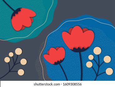 Creative abstract floral background. A fresh design idea with a bright element to attract attention to your advertising. Vector illustration