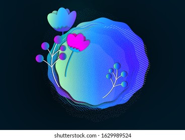 Creative abstract floral background with overlay effect. Fresh design idea with a bright element to attract attention to your advertising. Vector illustration