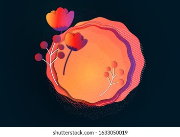 Creative abstract floral background with overlay effect. Fresh design idea with a bright element to attract attention to your advertising. Vector illustration
