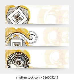 Cabecera o banner del sitio web floral abstracto creativo con espacio libre para el texto.