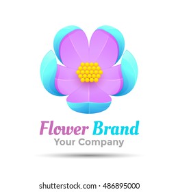 Creative abstract flower Vector logo design illustration. Template for your business company colorful concept.