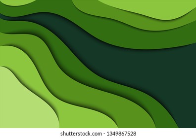 Creative abstract fluid style background paper cut cover poster colorful nature