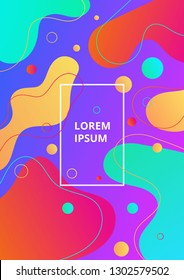 Creative abstract fluide shape geometric pattern background or wallpaper. Trendy, colorful vibrant gradient shapes composition texture. 