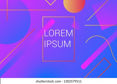 Creative abstract fluide shape geometric pattern background or wallpaper. Trendy, colorful vibrant gradient shapes composition texture. 