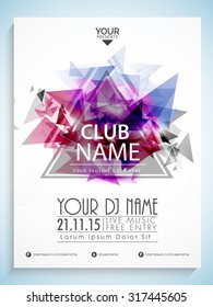 Creative abstract flyer, template or banner design for Party celebration.
