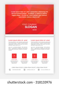 Creative abstract flyer, template or banner design in red and white colors for business.