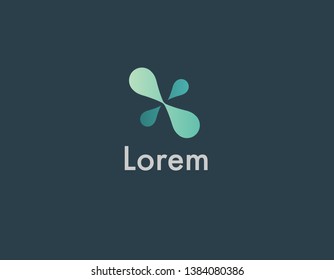 Creative abstract four drop logo for business company