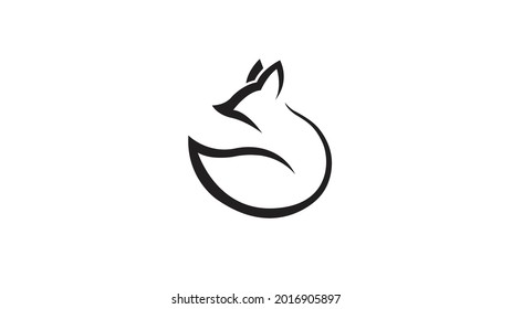 Creative abstract fox black lines logo vector symbol