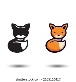 Creative abstract fox logo design vector illustration