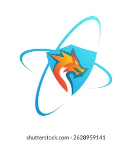 Creative Abstract Fox Protection Vector Symbol