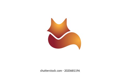 creative abstract fox tail logo vector symbol