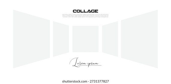 Creative abstract frame layout for pictures or photos and customizable digital photo walls