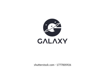 Creative and abstract galaxy for solar system  and universe logo design vector editable