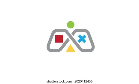 creative abstract game controller logo vector design symbol