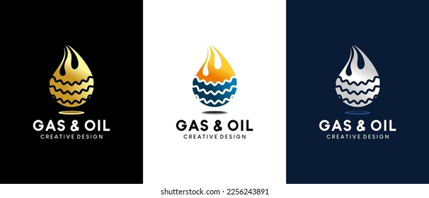 Creative abstract gas and fire logo illustration design