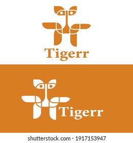Creative abstract gemetric tiger logo vector illustration