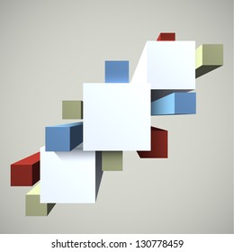 Creative abstract geometric 3D shapes background. EPS10 vector.