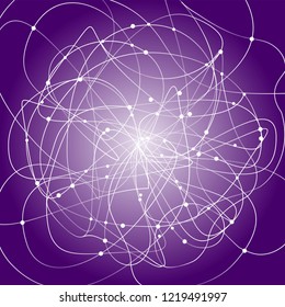 Creative abstract geometric background with glossy circles. purple vector background.