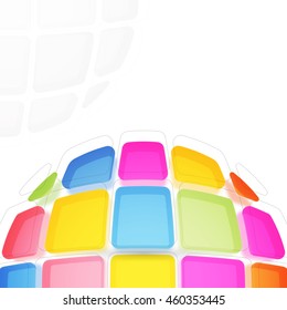 Kreativ abstrakter geometrischer Hintergrund mit glänzenden bunten Quadraten.