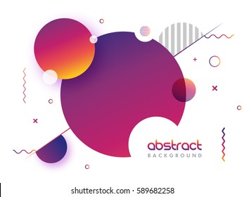 Creative Abstract Geometric Background With Glossy Circles.