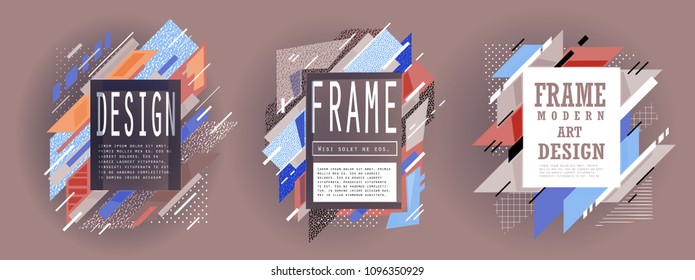 Creative abstract geometric frames 