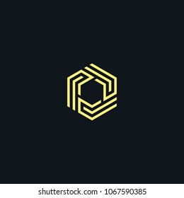 Creative abstract geometric hexagon line vector designs