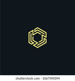 Creative abstract geometric hexagon line vector designs