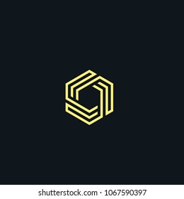 Creative abstract geometric hexagon line vector designs