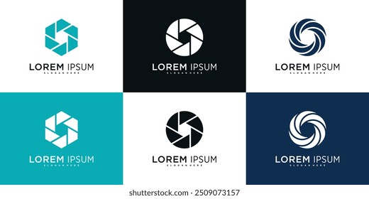 Modelo de design de logotipo geométrico abstrato criativo. Vetor Premium