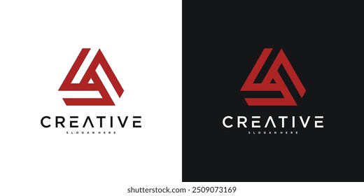 Creative abstract geometric logo design template. Premium Vector