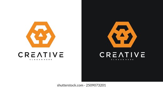 Plantilla geométrica abstracta creativa del diseño del logotipo. Vector de Premium
