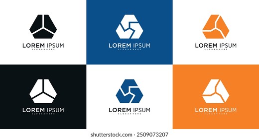 Creative abstract geometric logo design template. Premium Vector