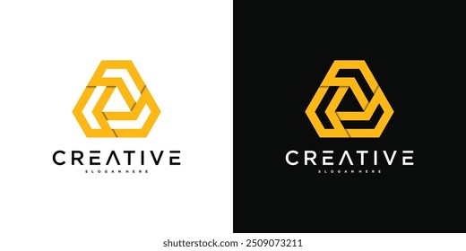 Plantilla geométrica abstracta creativa del diseño del logotipo. Vector de Premium
