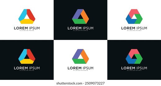 Creative abstract geometric logo design template. Premium Vector