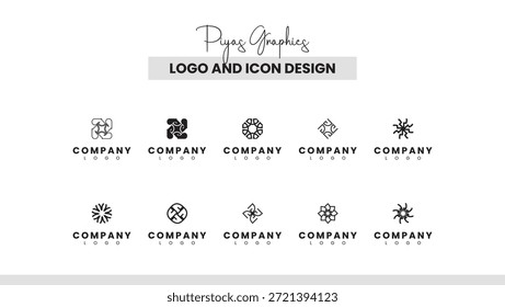 Diseño de conjunto de iconos de logotipo geométrico Abstractas creativo