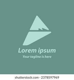 Creative abstract geometric mountain logo design