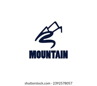 Creative abstract geometric mountain logo design