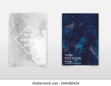 Creative abstract geometric multicolored letterhead template mockups with bird logo element in low poly style