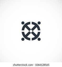 Creative abstract geometric people with letter O and T