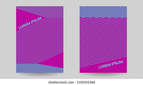 Creative abstract geometric texture for cover template vector set. Layout set for covers of books, albums, notebooks, reports, magazines.