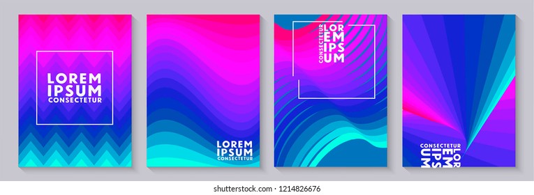 	
Creative abstract geometric wallpaper background. Trendy gradient wave shapes composition. Eps10 vector.