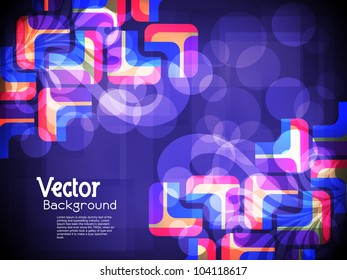 Creative abstract glowing background with colorful squares. Vector Illustration