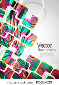 Creative abstract glowing background with colorful squares. Vector Illustration